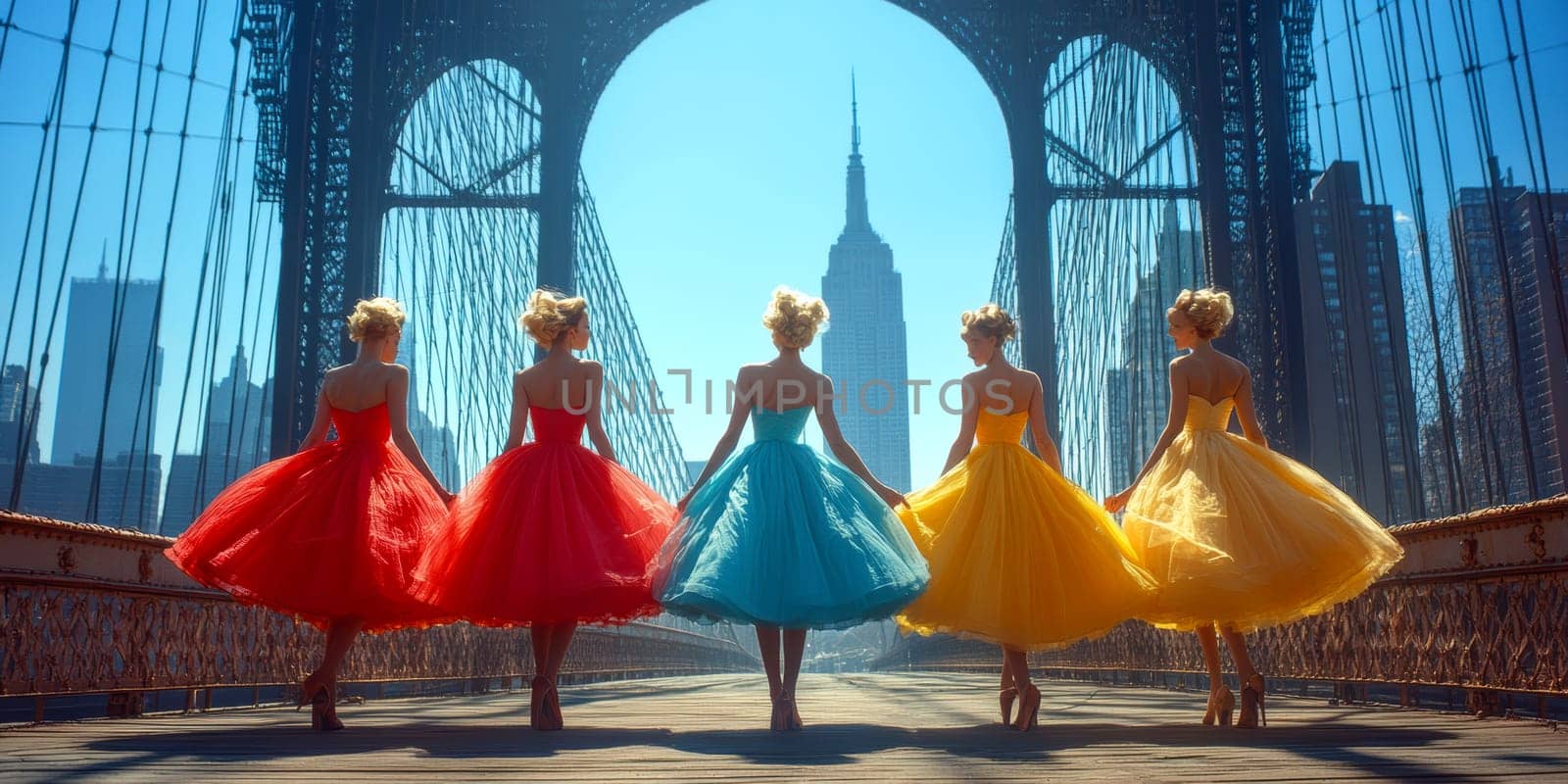 Photographs of women styled in the 1940s-50s taken on the streets of American cities. AI generative.