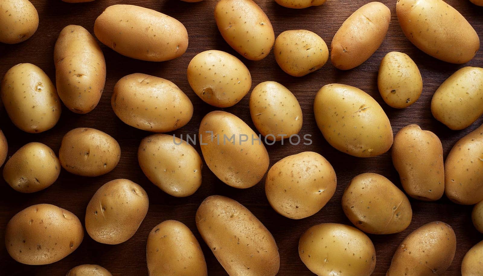 potatoes vegetables flat view, AI generated image
