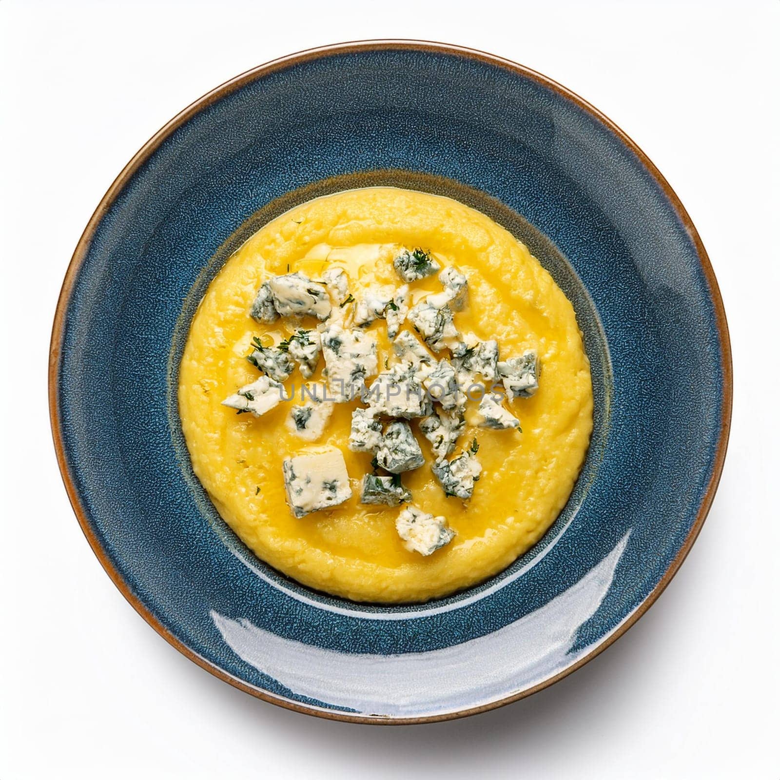 polenta with gorgonzola cheese northern italian food, AI generated image