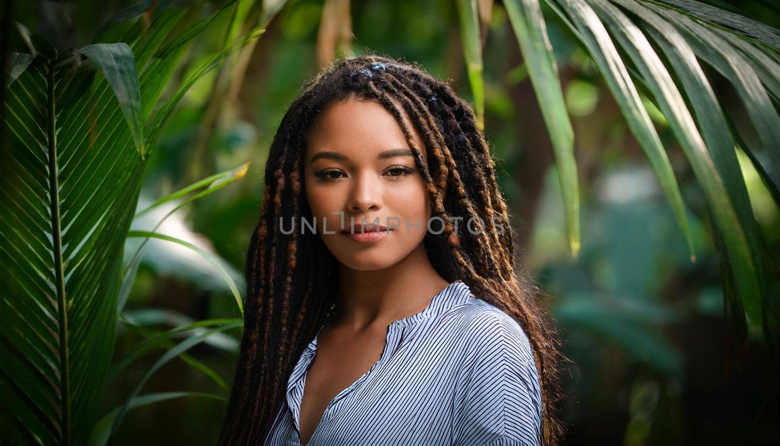 gorgeous young rasta woman, AI generated image
