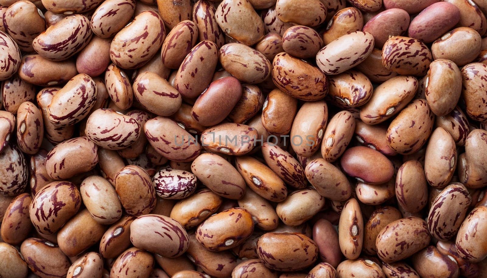 pinto beans top flat view, AI generated image