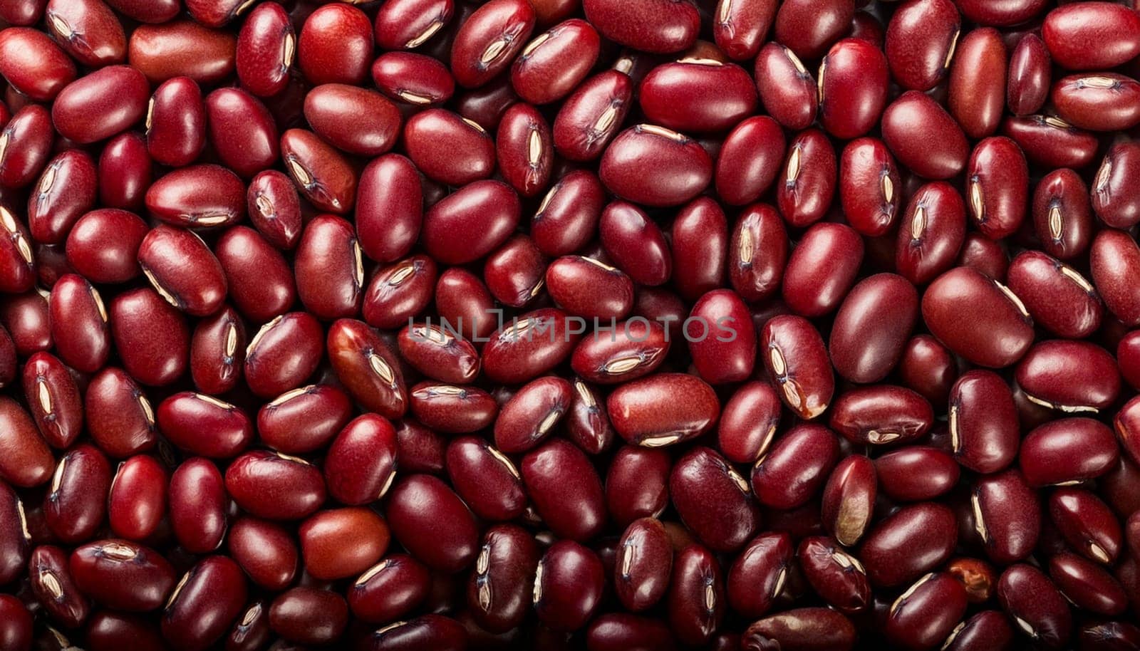 azuki beans top flat view, AI generated image