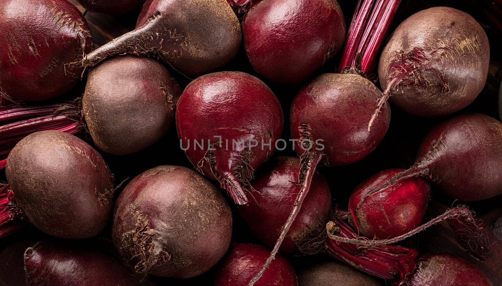beetroots vegetables flat view, AI generated image