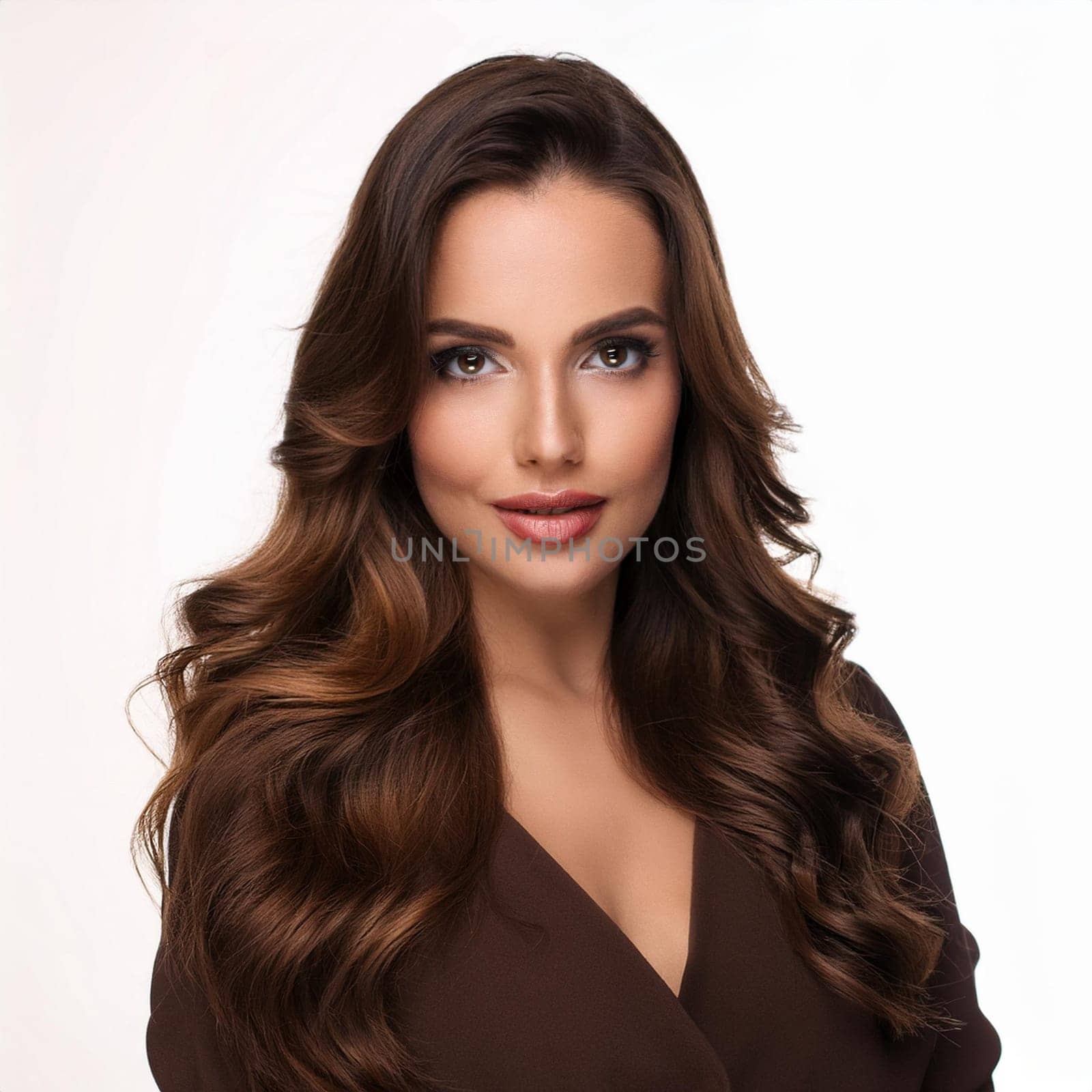 portrait of gorgeous smiling woman, AI generated image