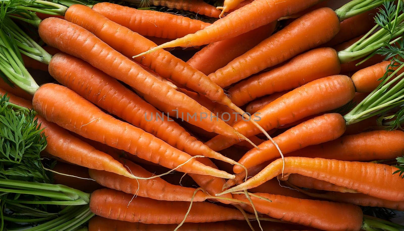 carrots vegetables flat view, AI generated image