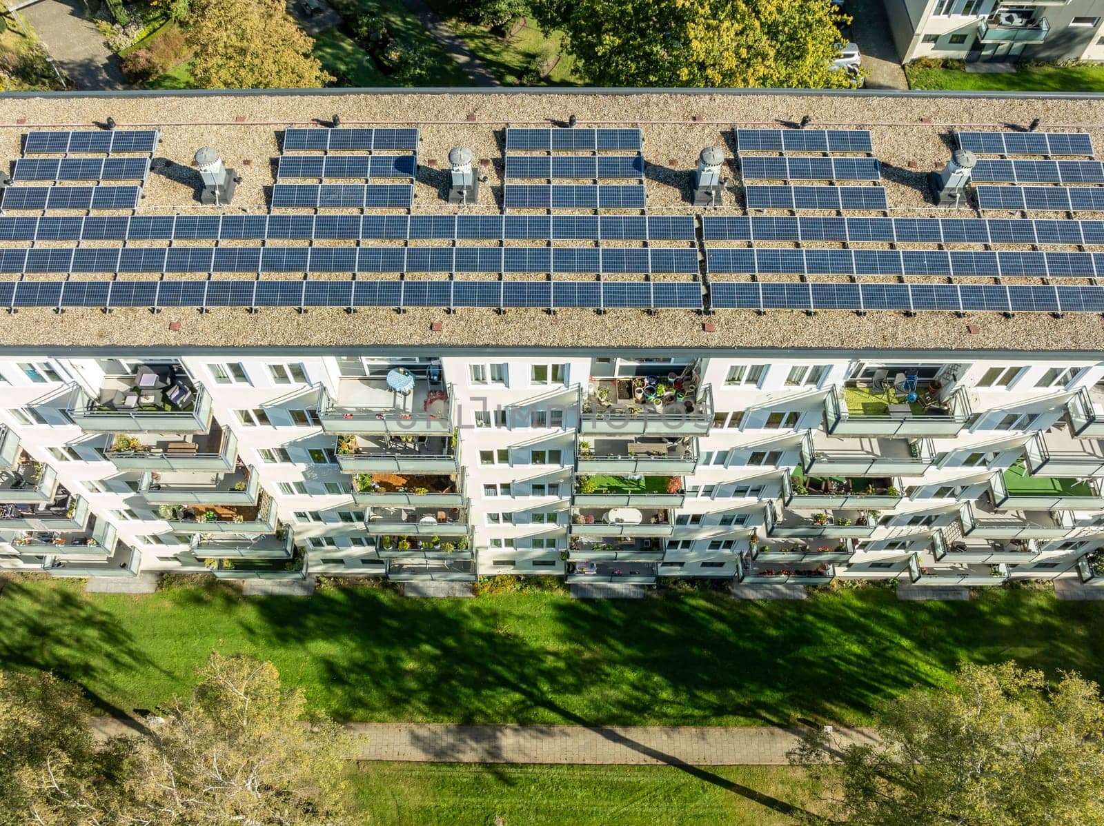 aerial view of a residential area in the netherlands with a few apartment buildings