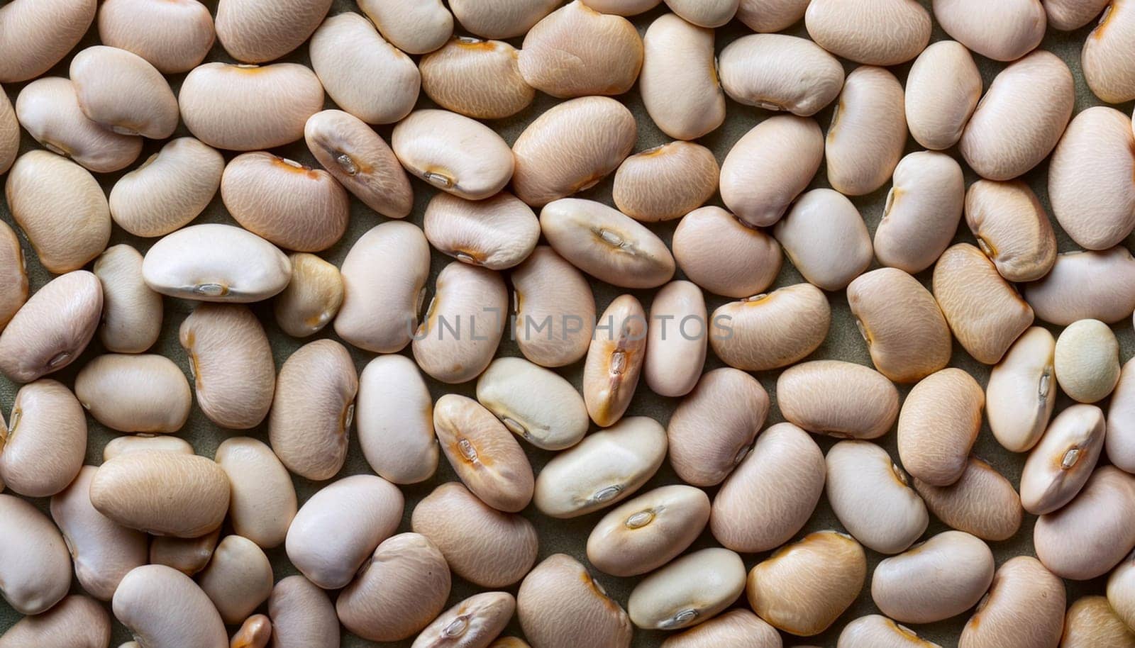 navy beans top flat view, AI generated image