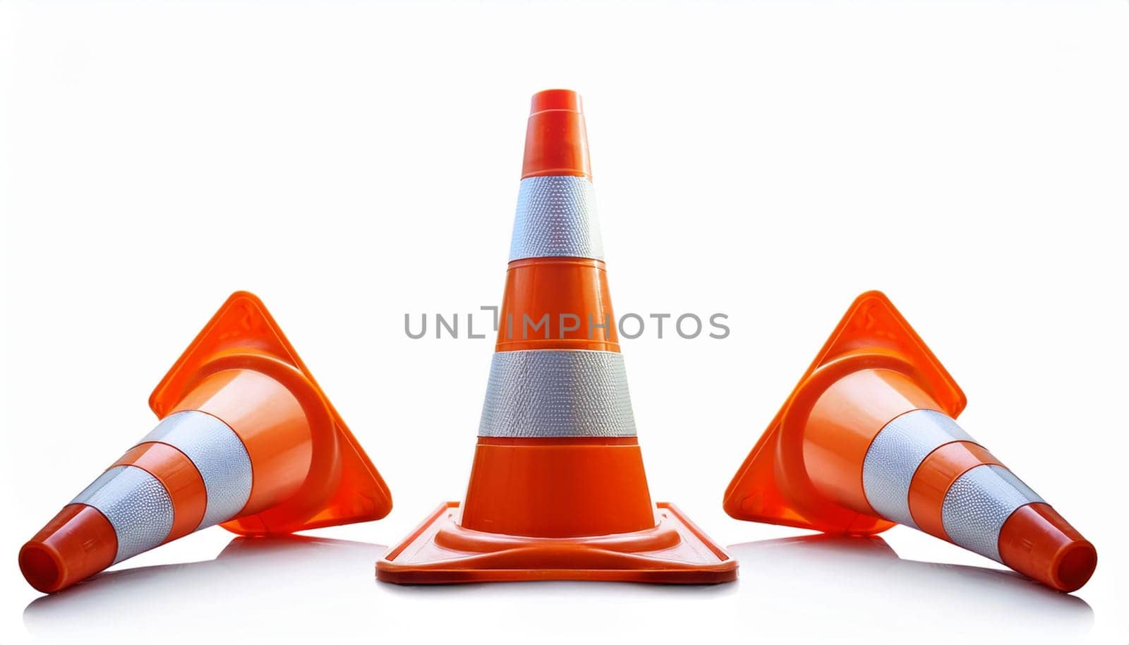 orange traffic cone sign, AI generated image