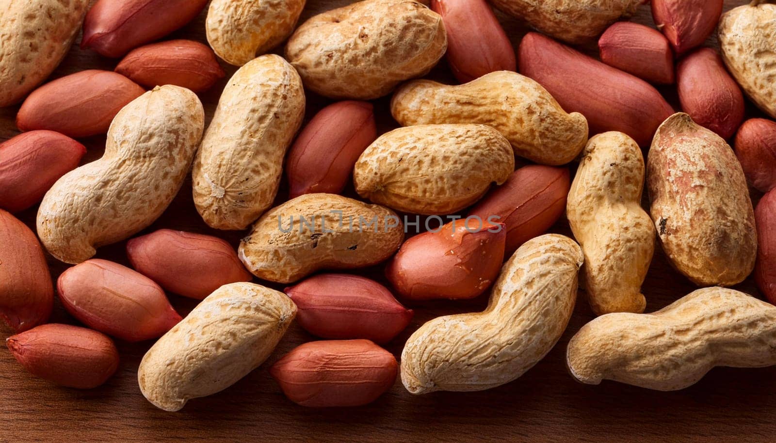 peanuts top flat view, AI generated image