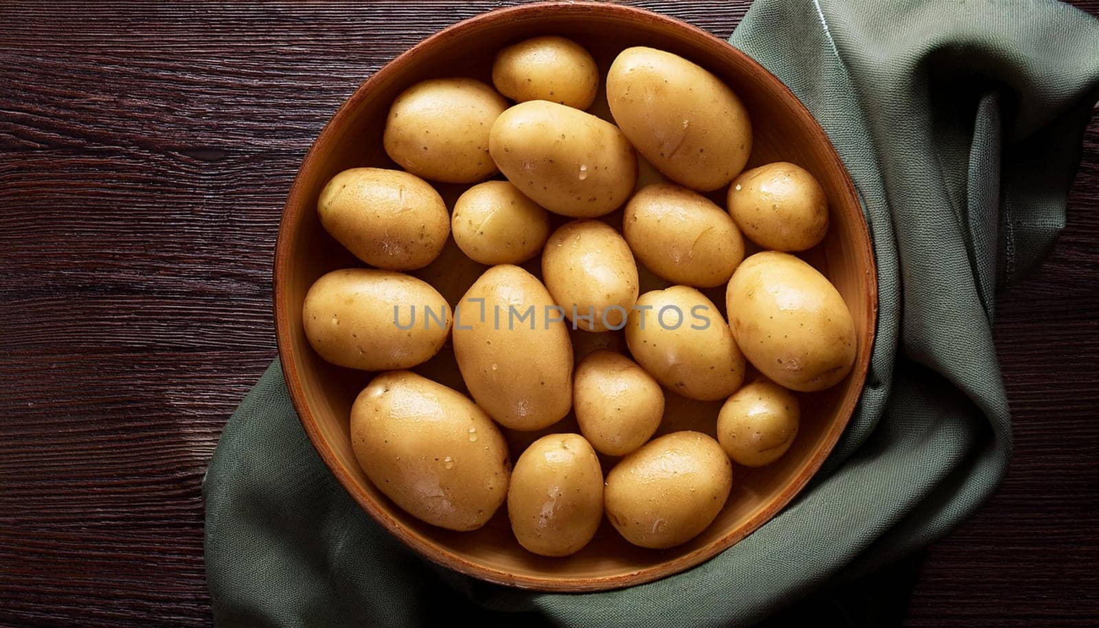 potatoes vegetables flat view, AI generated image