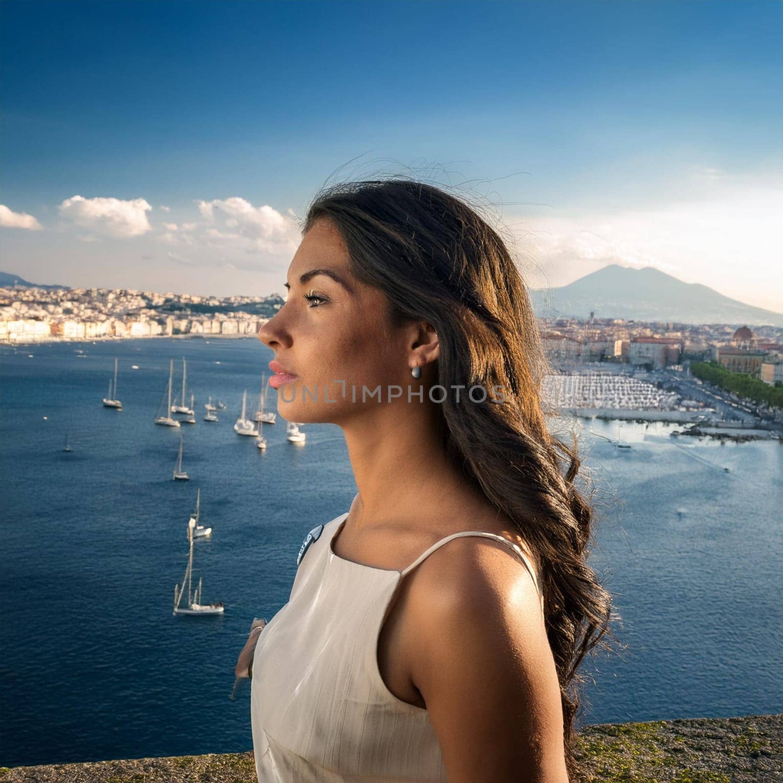 pretty young woman portrait, AI generated image