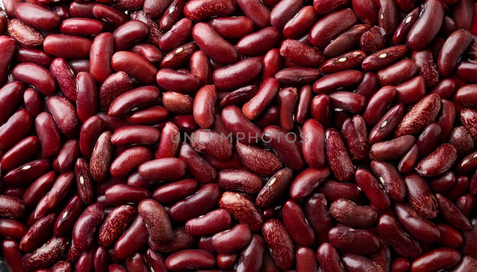 kidney beans top flat view, AI generated image