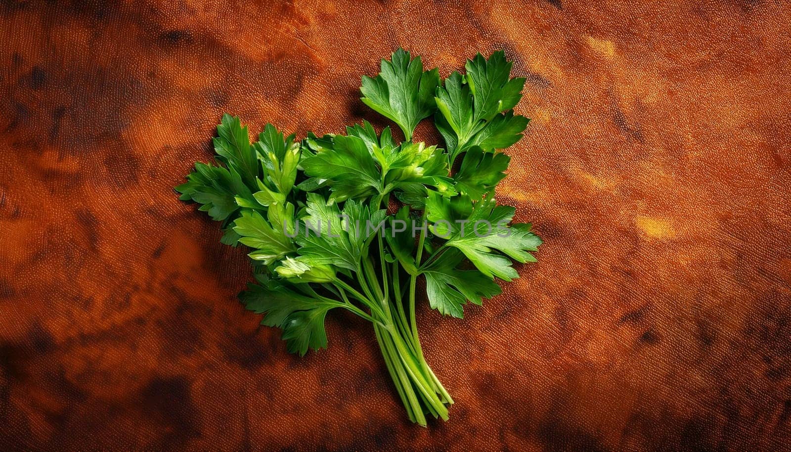 cilantro or parsley flat view, AI generated image