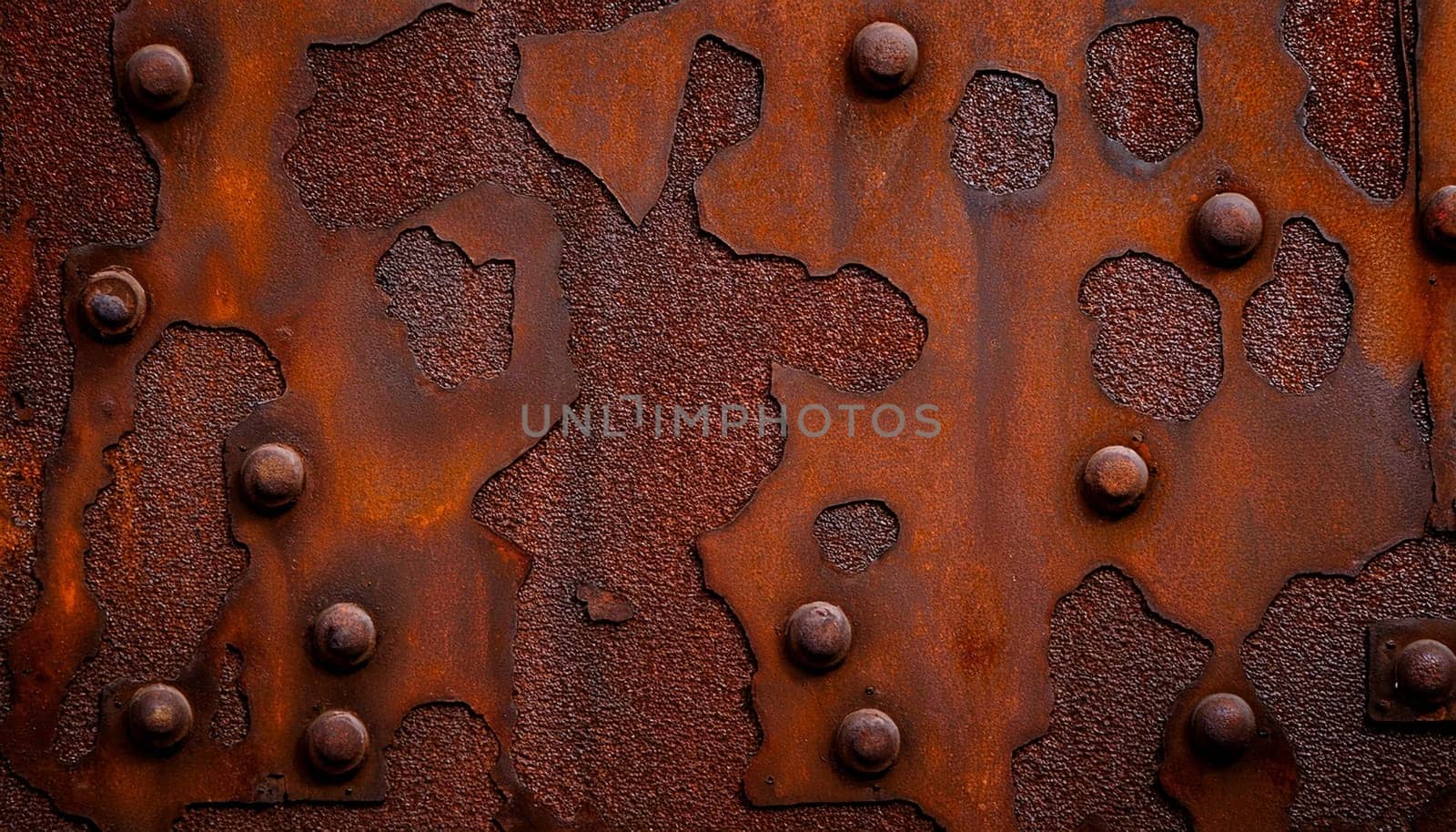 rusted steel metal texture useful as a background, AI generated image