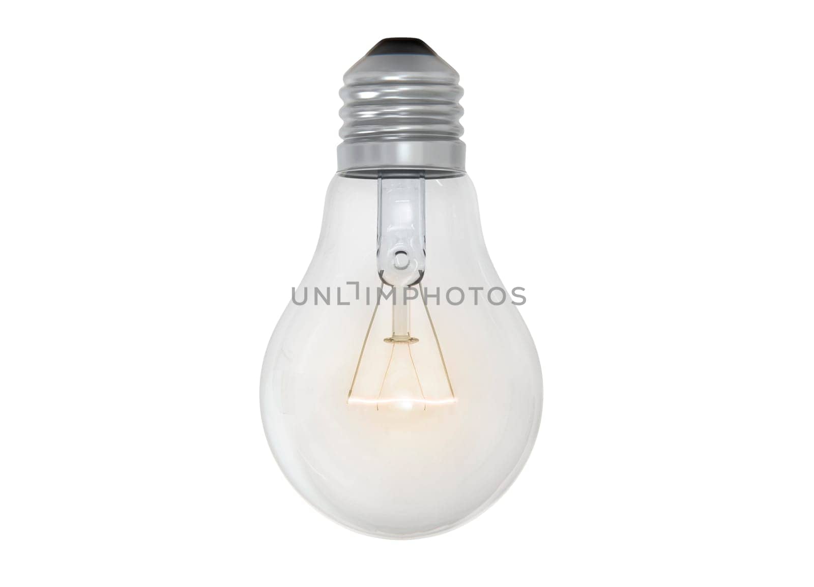Glowing Lightbulb on a white background