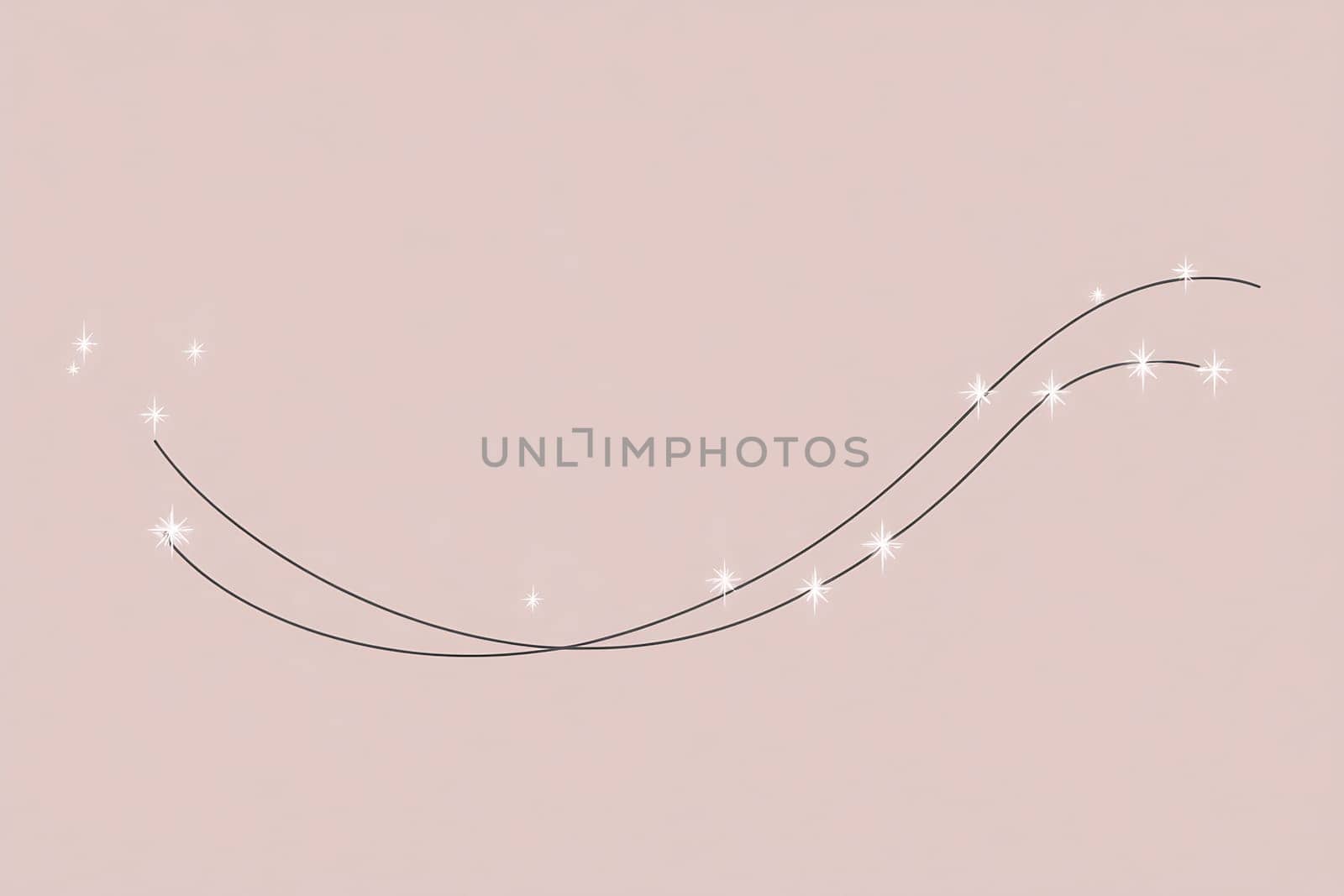 Soft, elegant lines with twinkling sparkles float across a pastel background, creating a serene and decorative visual aesthetic.