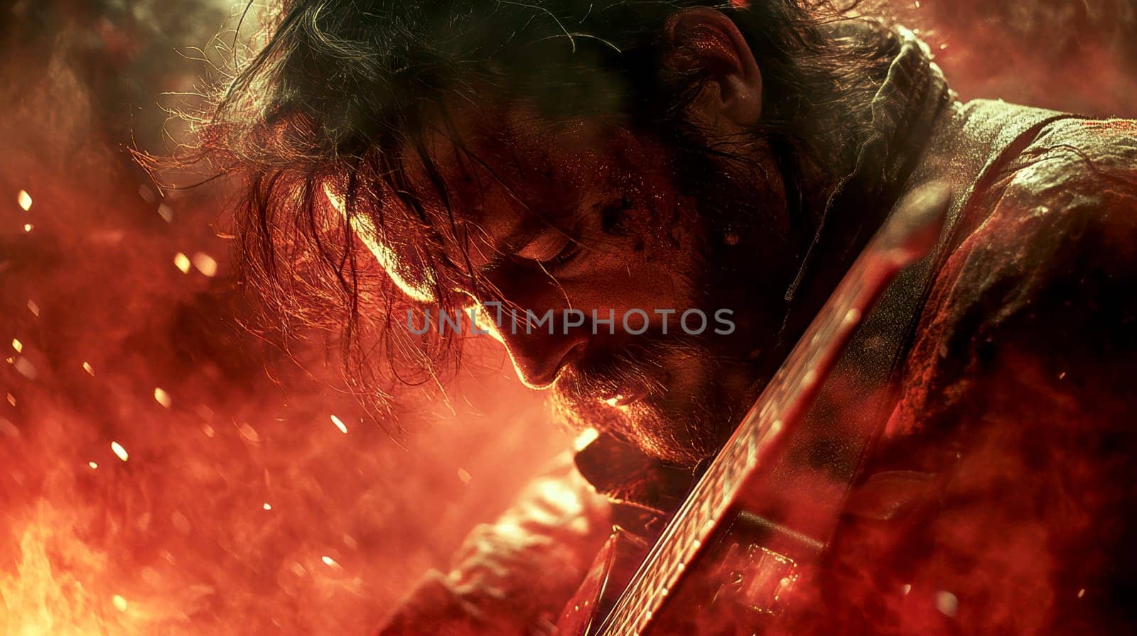 vintage grunge band rock and roll show concert banner ad template. AI generative.