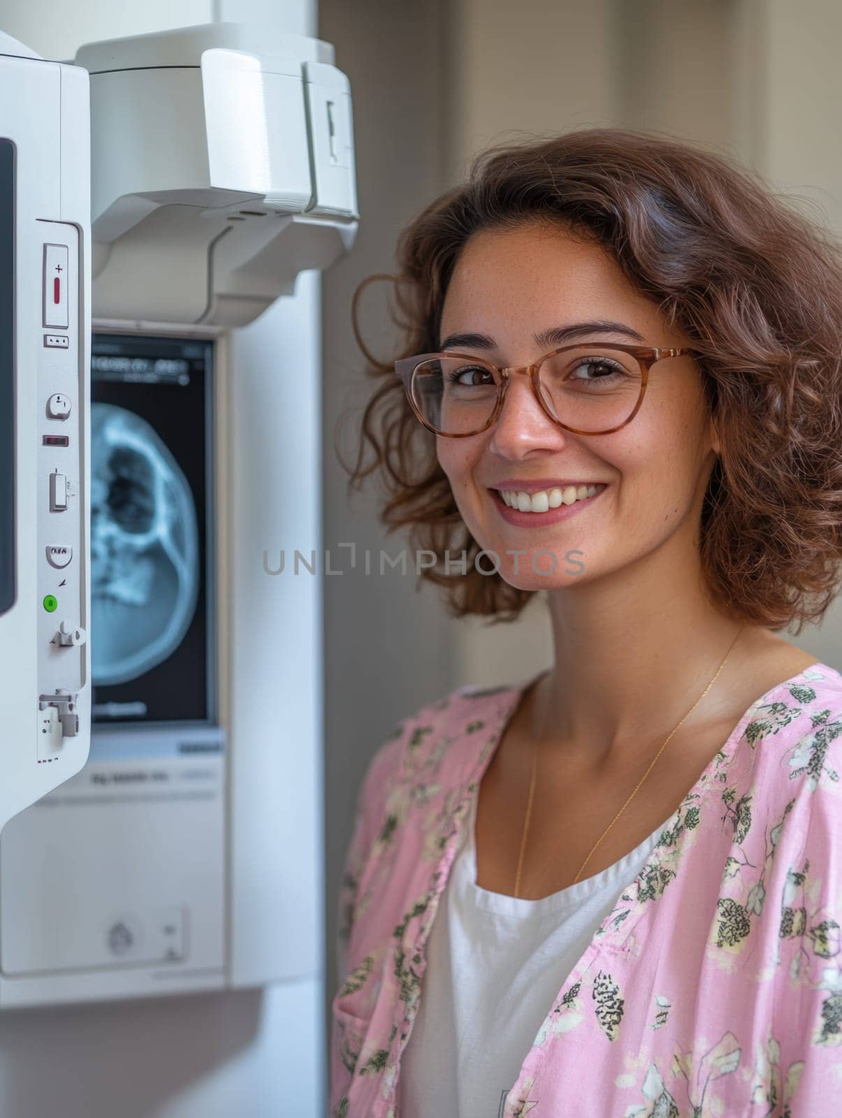 Radiographer at work. AI generative.