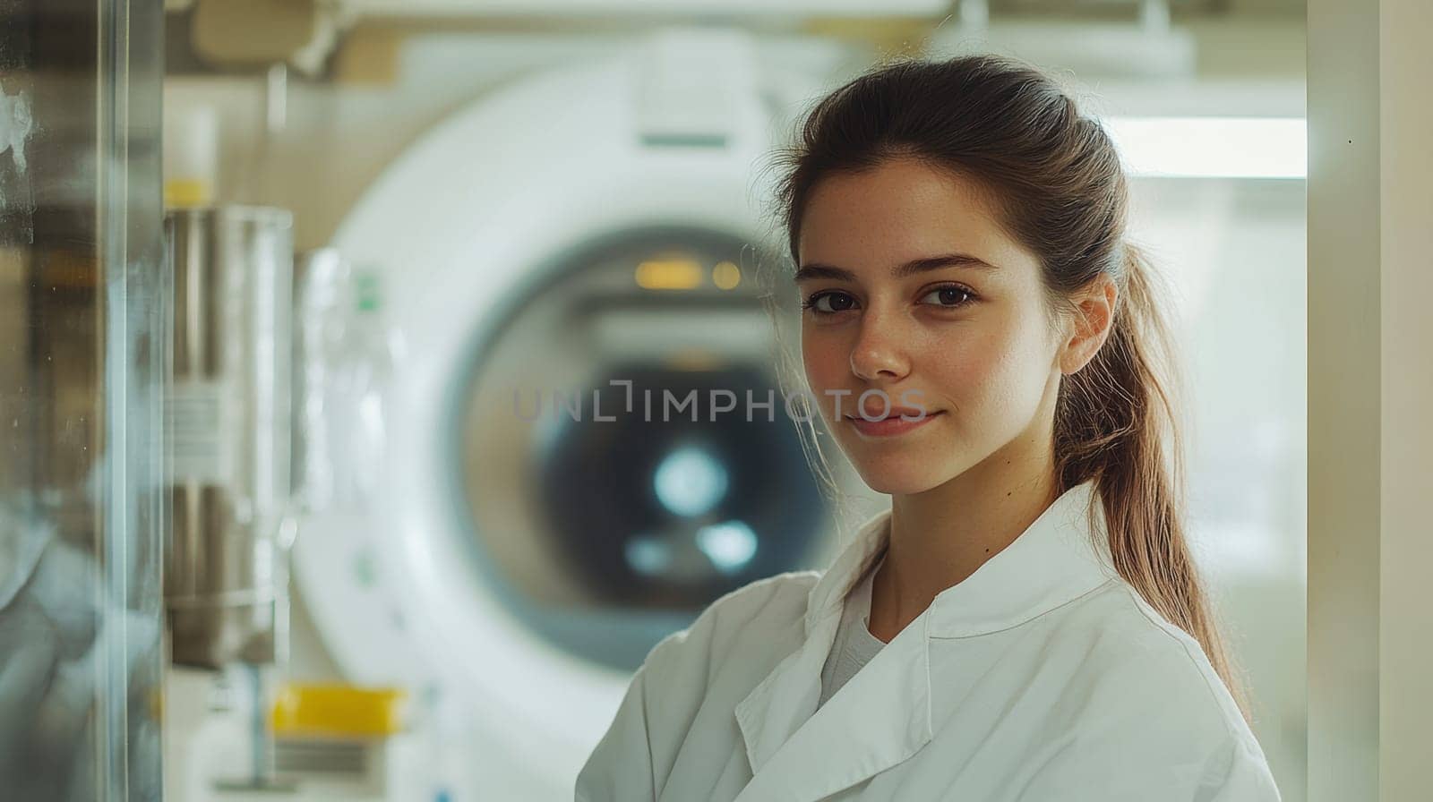 Radiographer at work. AI generative.