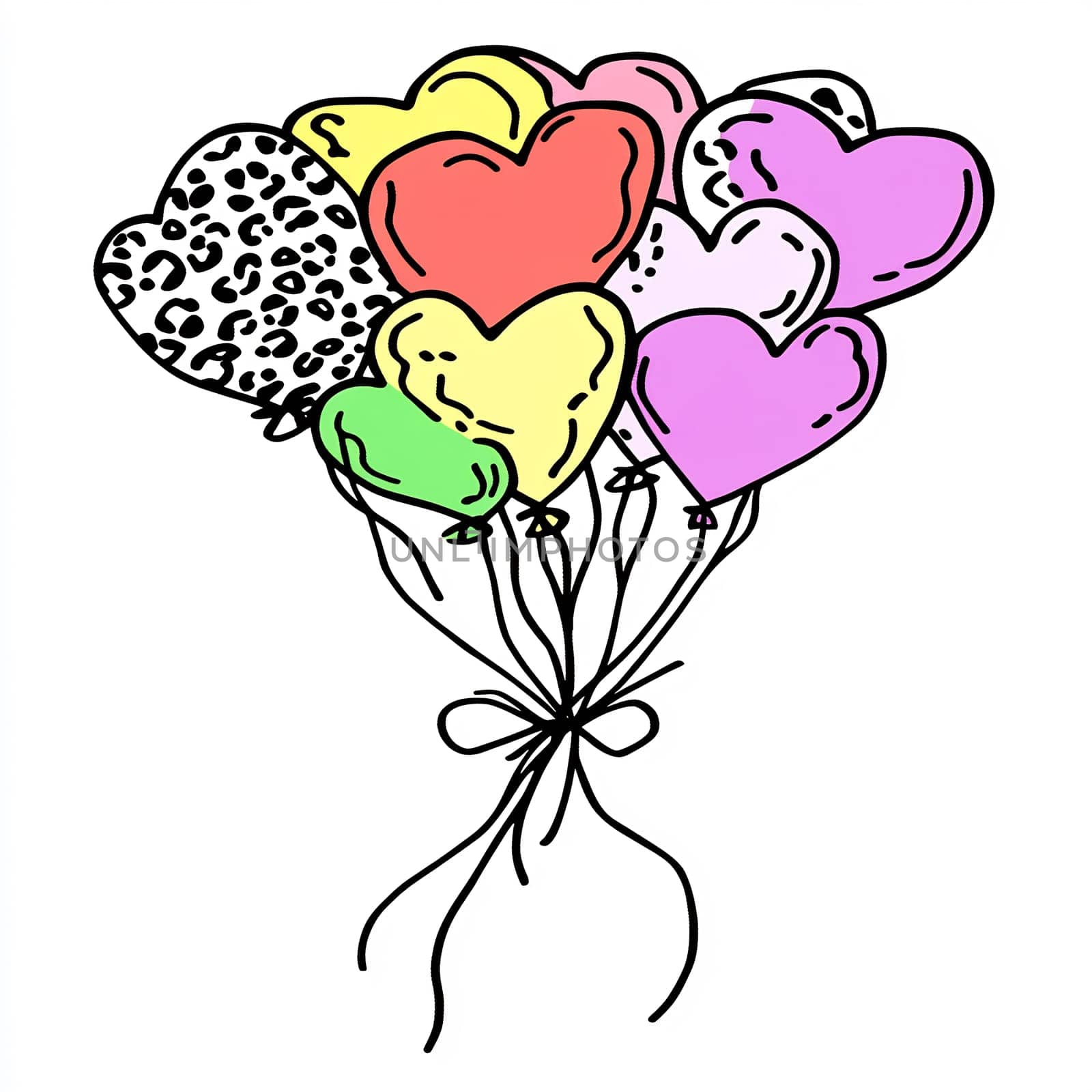 A vibrant collection of heart-shaped balloons in multiple colors and patterns brings joy to any event, ideal for parties or gifts.