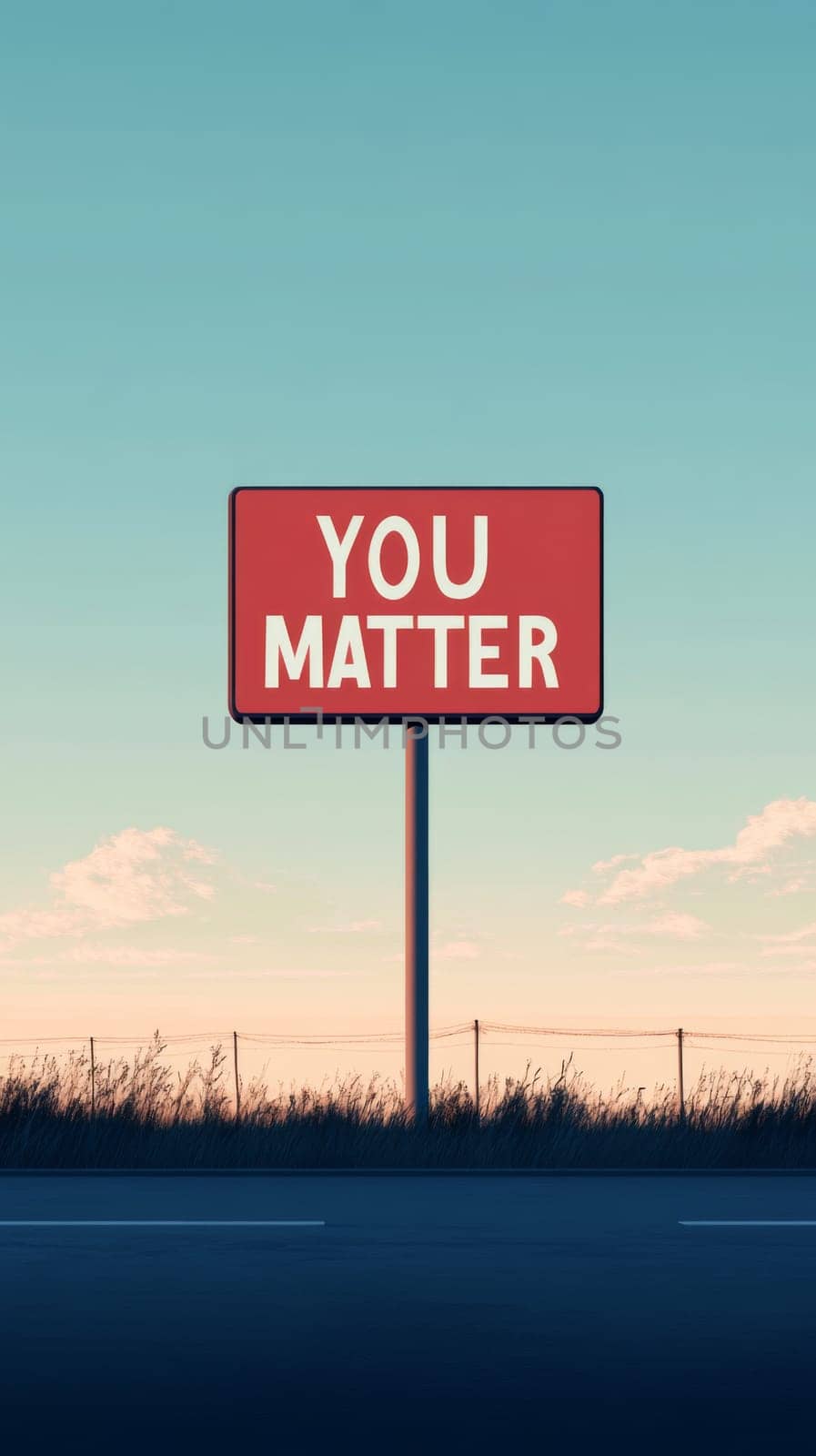 Sign with motivational message You Matter on color background, AI generated