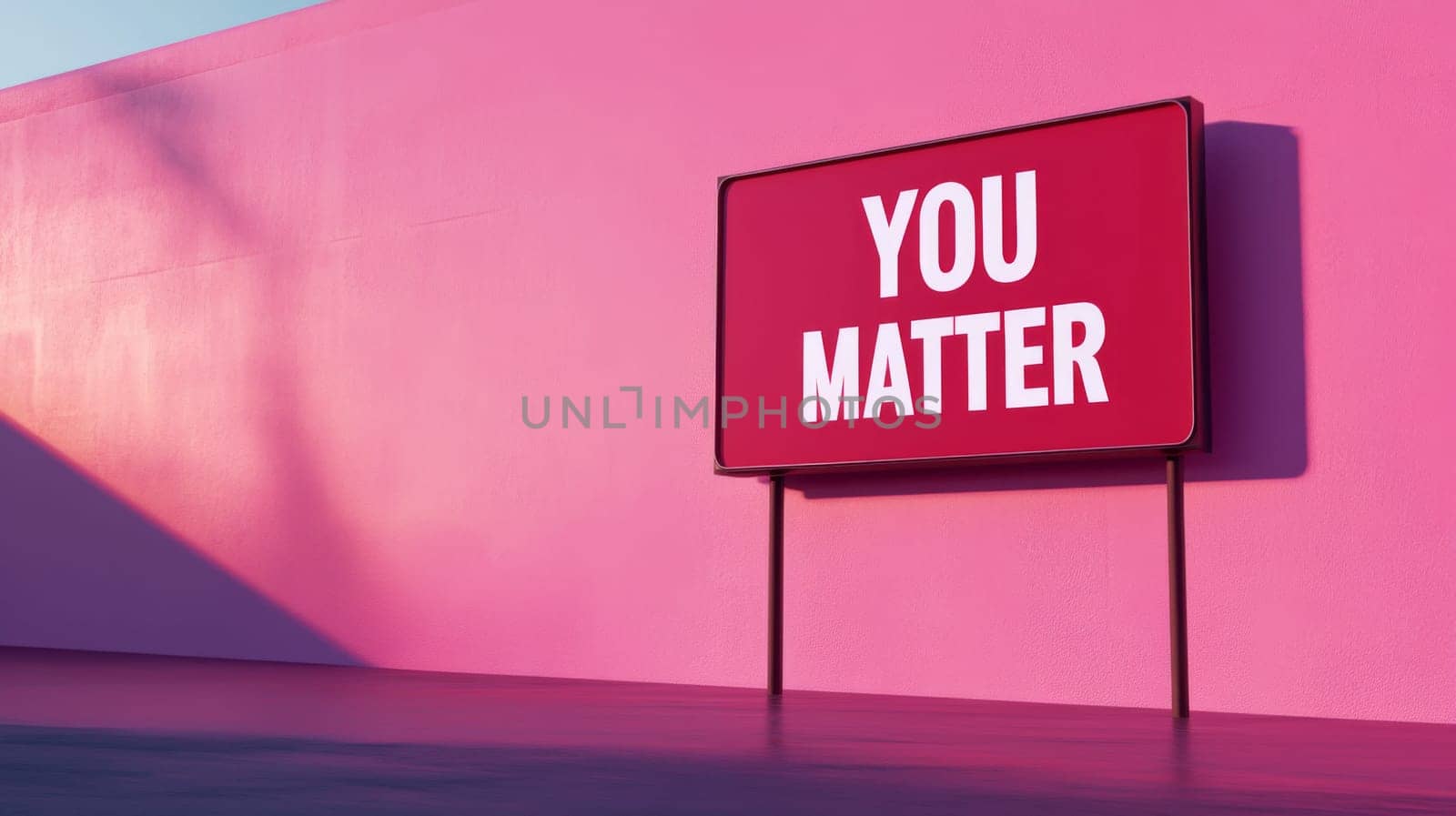 Sign with motivational message You Matter on color background, AI generated