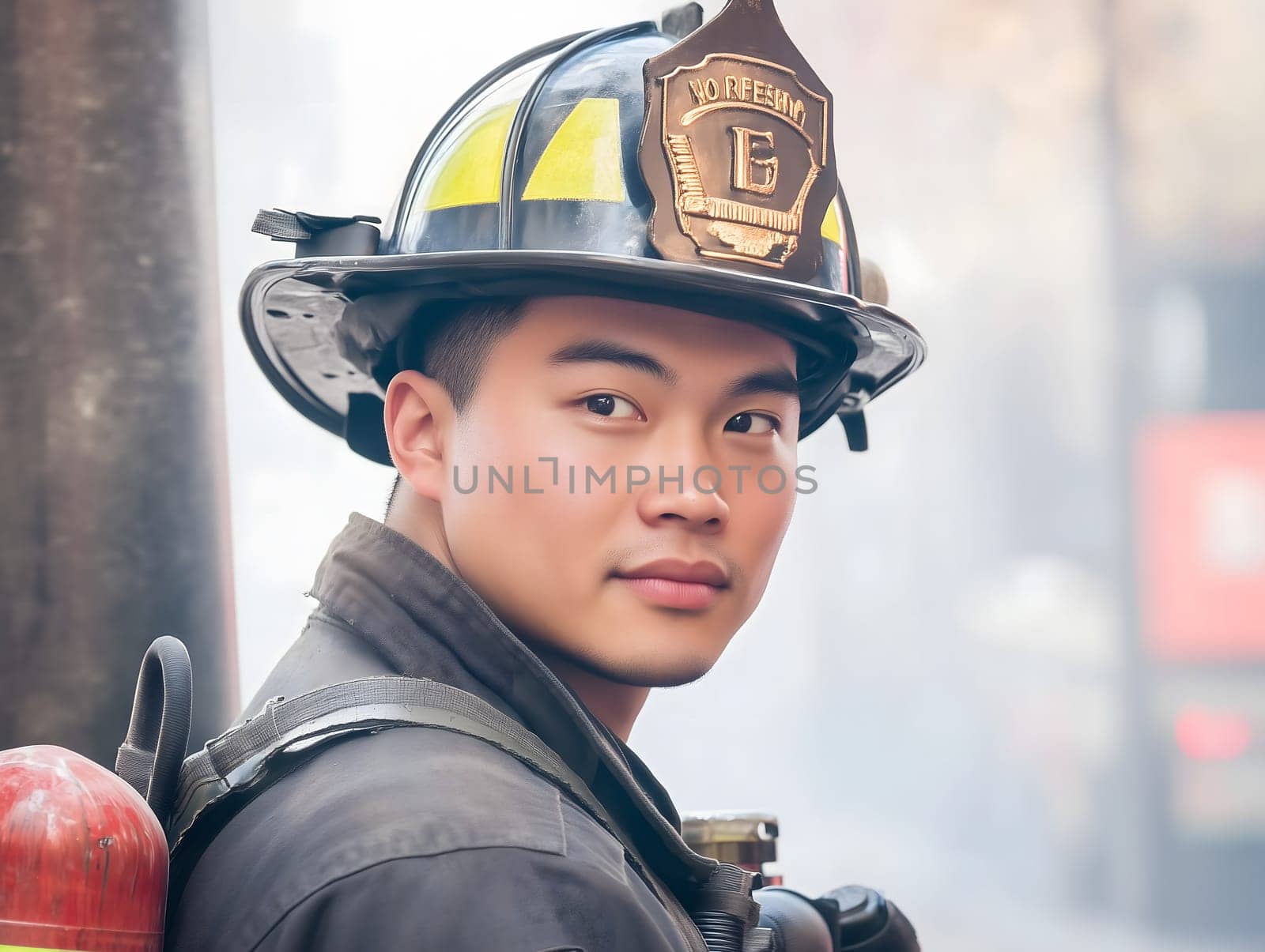 Firefighting Young Fireman Hero Work Profession