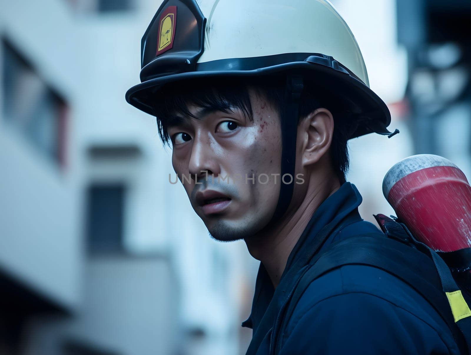 Firefighting Young Fireman Hero Work Profession