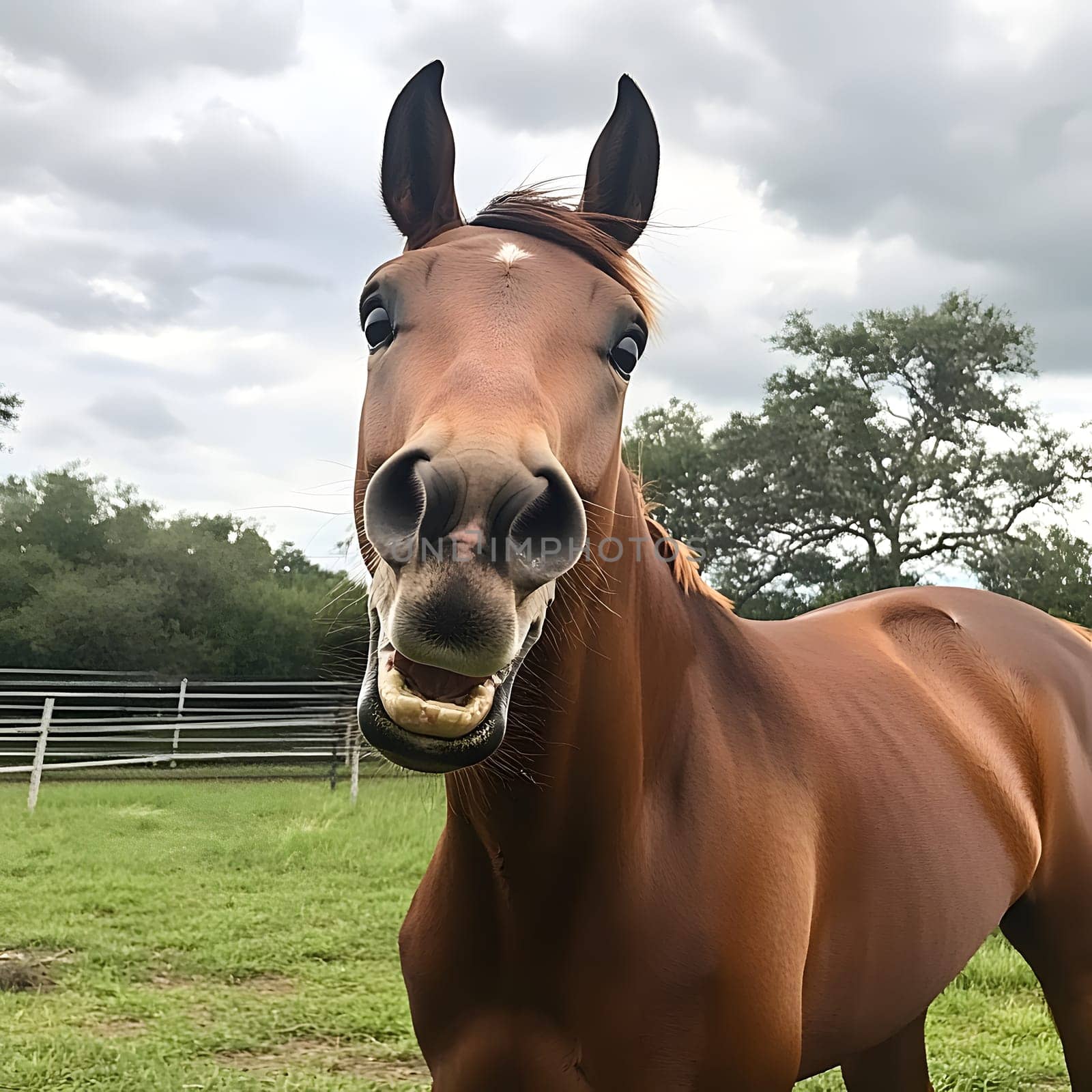 Happy Brown Horse Wild Pony Equine