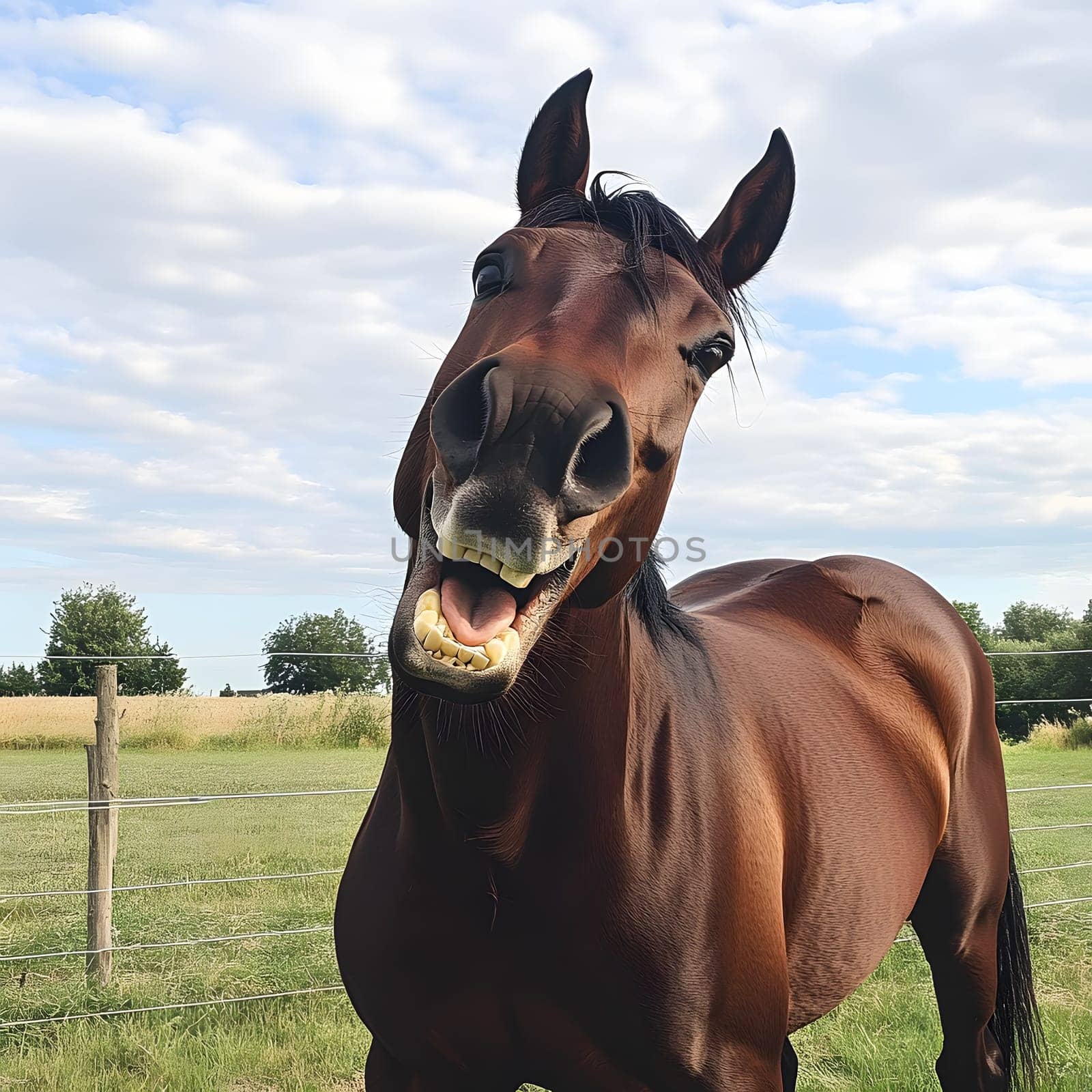 Happy Brown Horse Wild Pony Equine