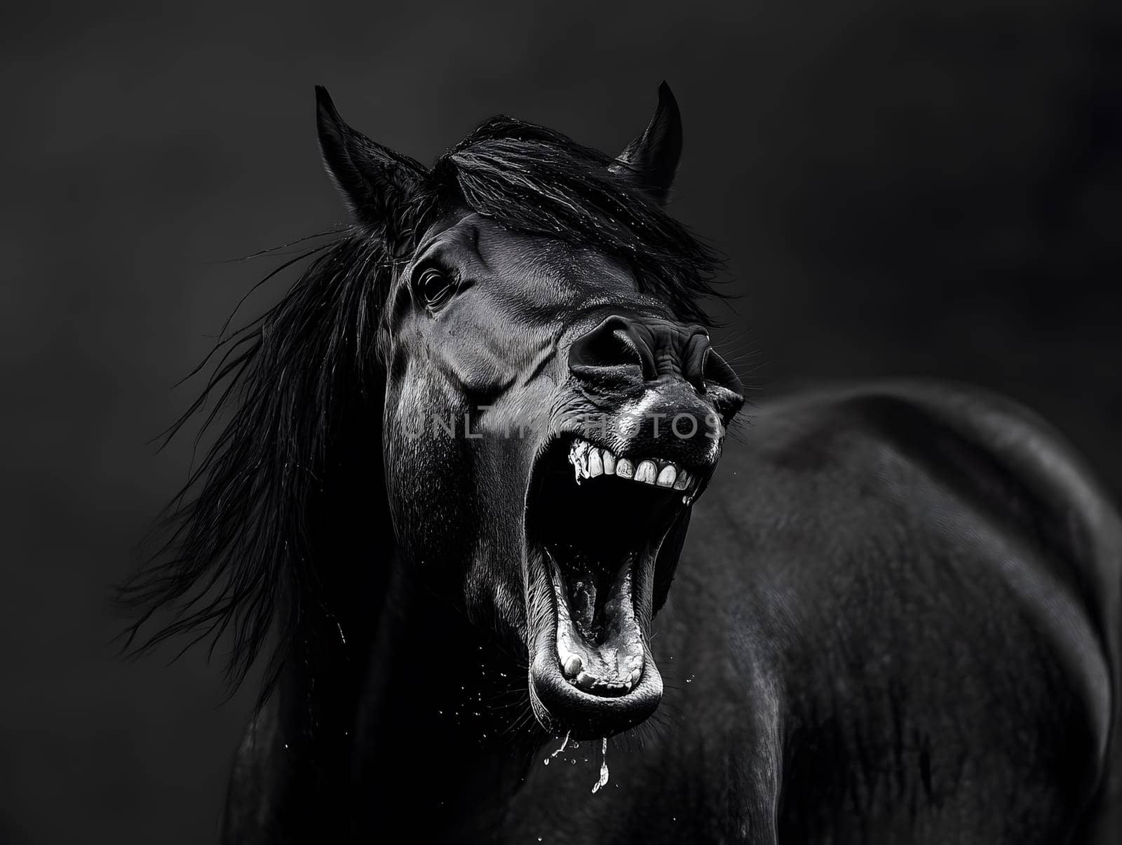 Angry Aggressive Brown Horse Wildlife Pony Equine