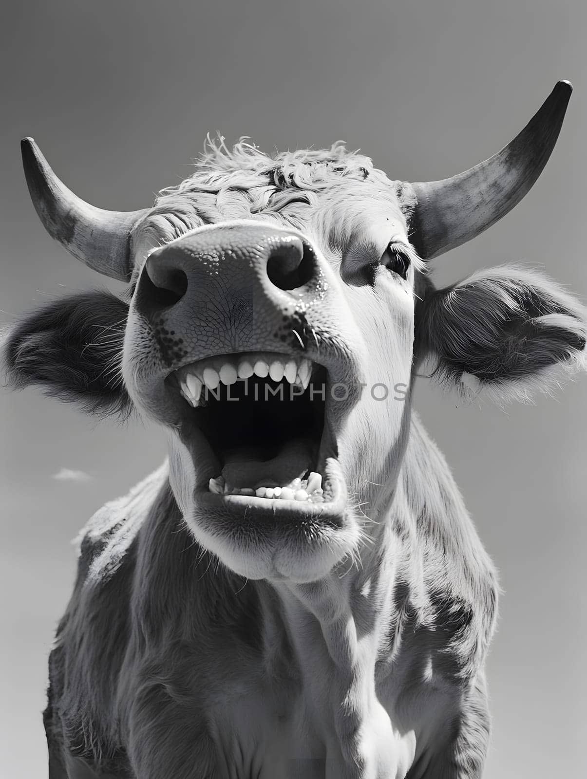 Angry Farm Cow agricultural Animal dark background