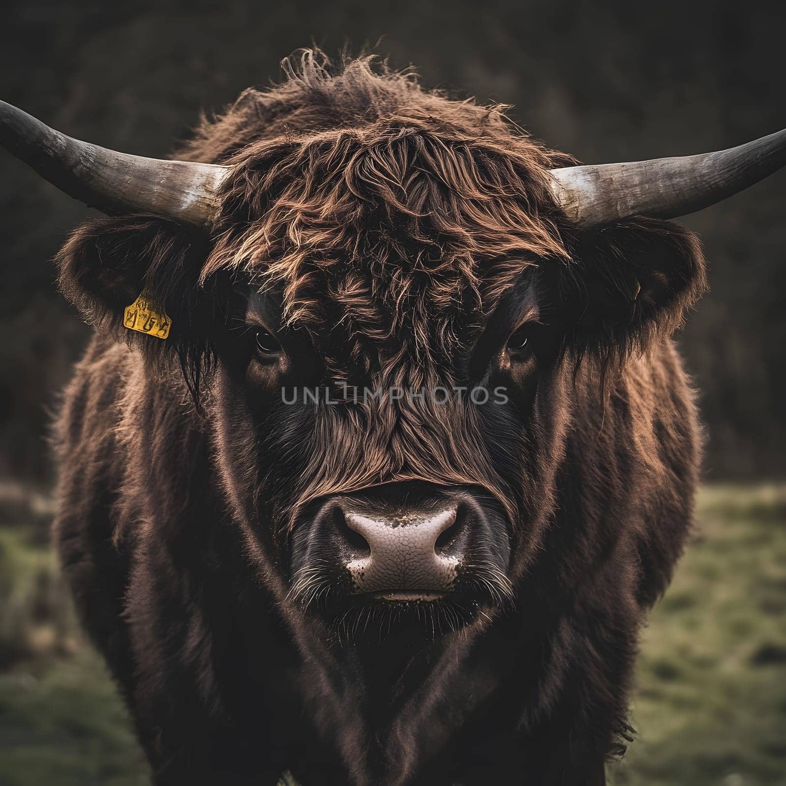 Angry Farm Cow agricultural Animal dark background