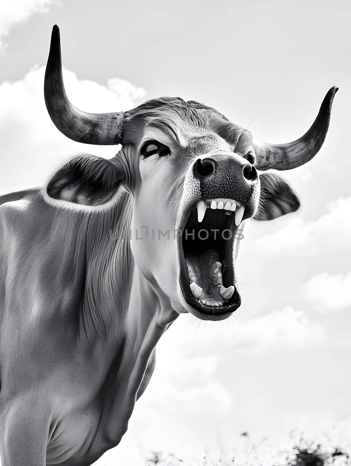 Angry Farm Cow agricultural Animal dark background