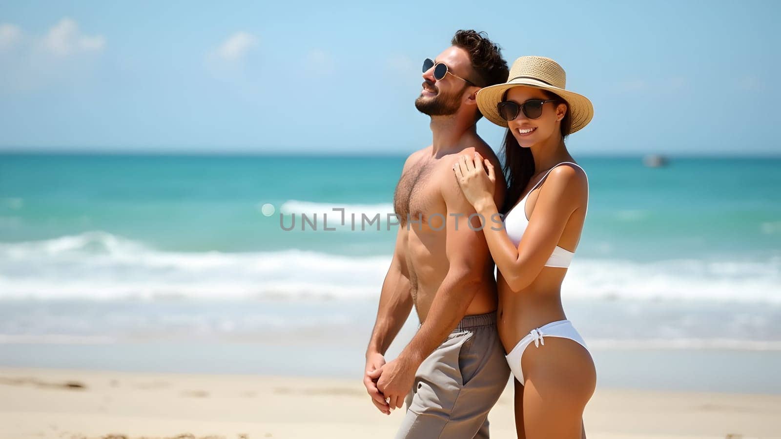 Happy couple at the beach