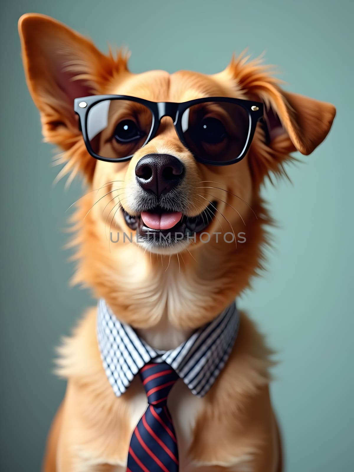 Funny dog in the glasses