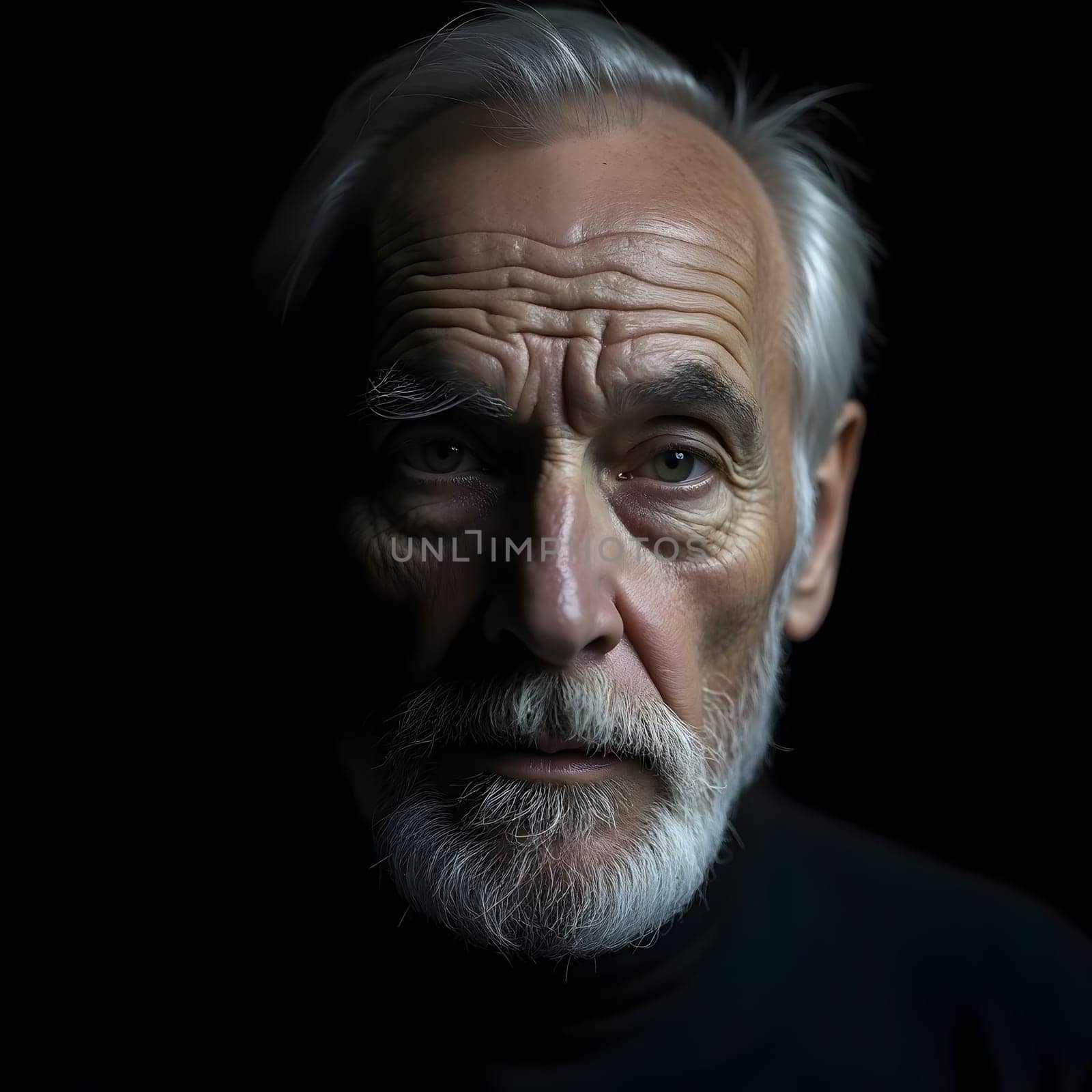Portrait of the old man with beard