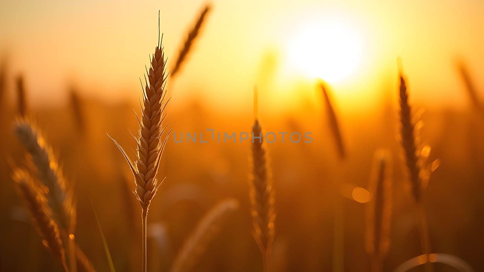 Wheat field in the sunset