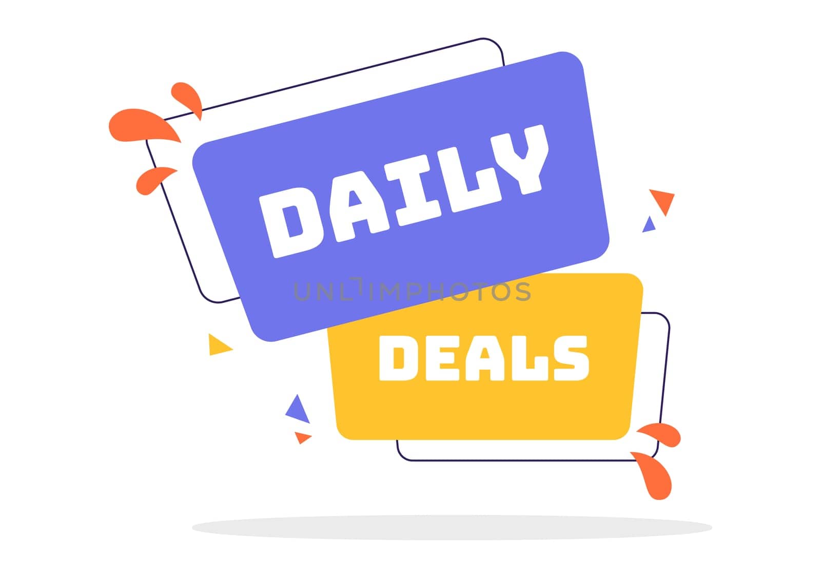 Daily Deals Vector Illustration Showcasing Various Shopping Items with Increasing Discounts to Ideal for Promotions, Sales, and E-Commerce Background