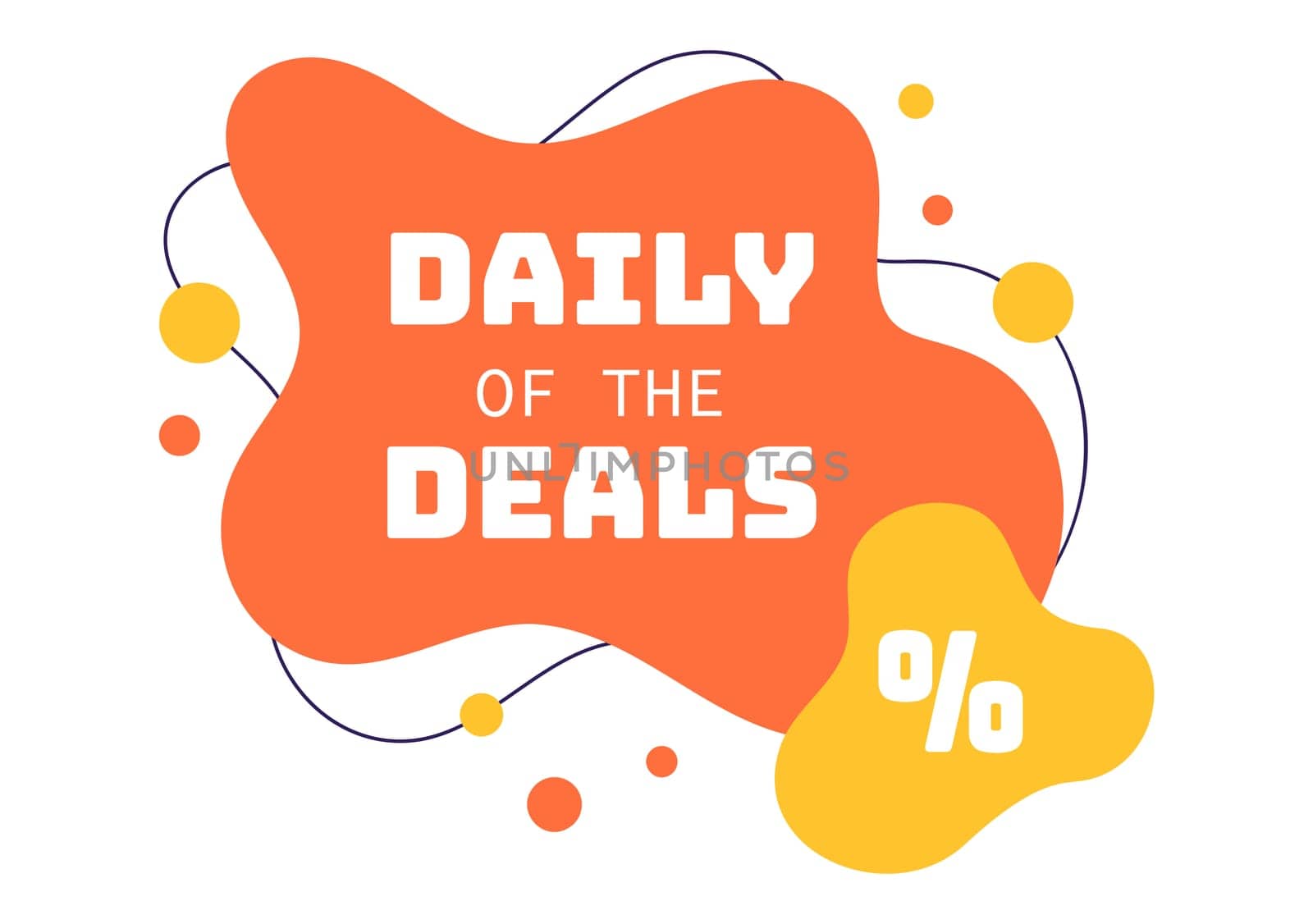 Daily Deals Vector Illustration Showcasing Various Shopping Items with Increasing Discounts to Ideal for Promotions, Sales, and E-Commerce Background