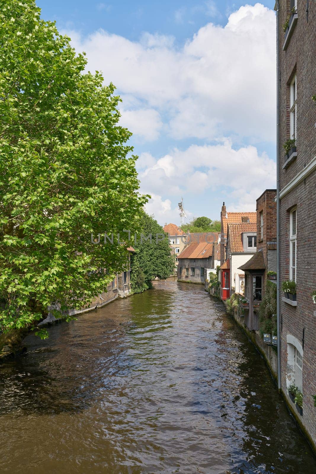 Canal in the historic old town of the World Heritage city of Bruges in Belgium