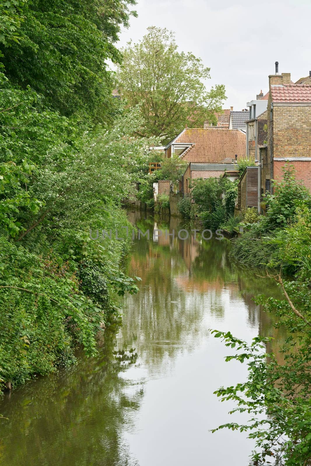 Canal in the historic old town of the World Heritage city of Bruges in Belgium