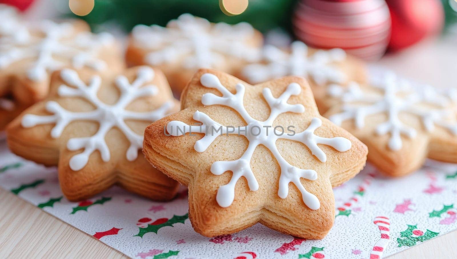 Decorative snowflake cookies for the holiday season.