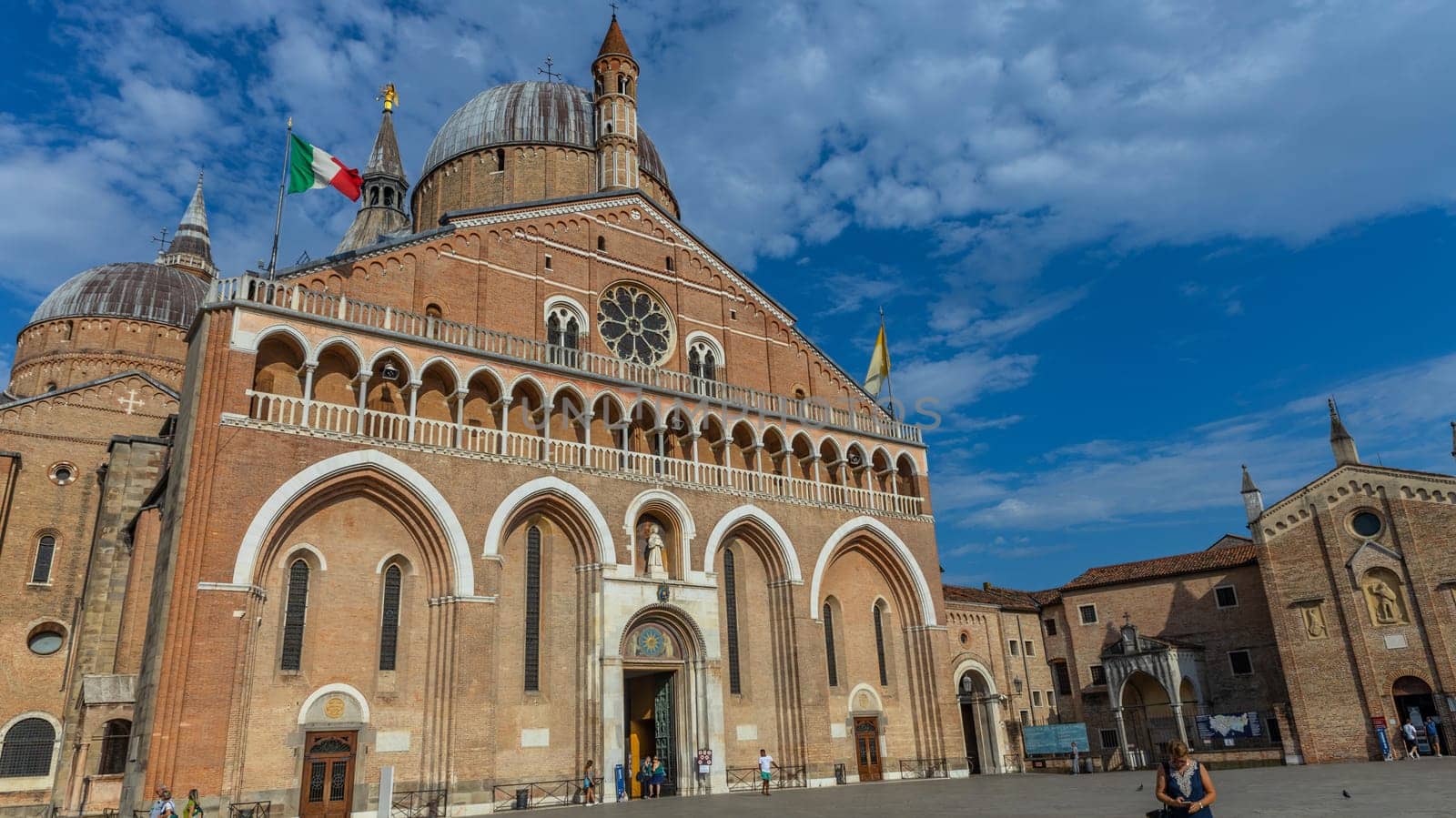 Padua, Italy - July 27, 2024: The Pontifical Basilica of Saint Anthony of Padua. Roman Catholic church and minor basilica in Padua, northern Italy