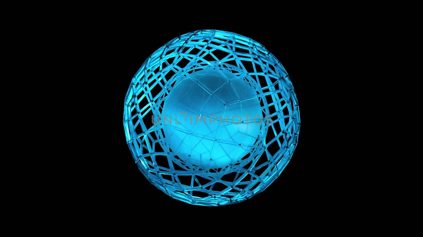 Blue glass structure. Computer generated 3d render