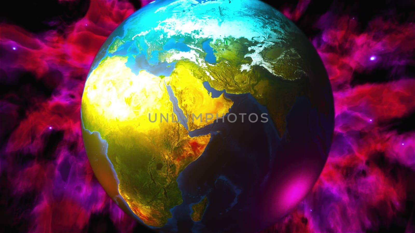 Planet Earth with nebula. Elements of this image furnished by NASA