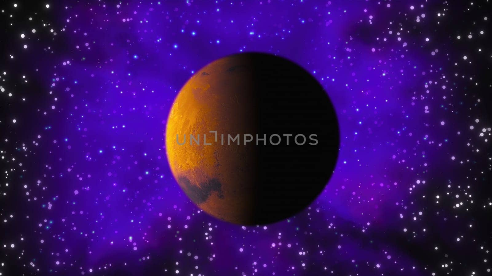 Planet Mars with nebula. Elements of this image furnished by NASA