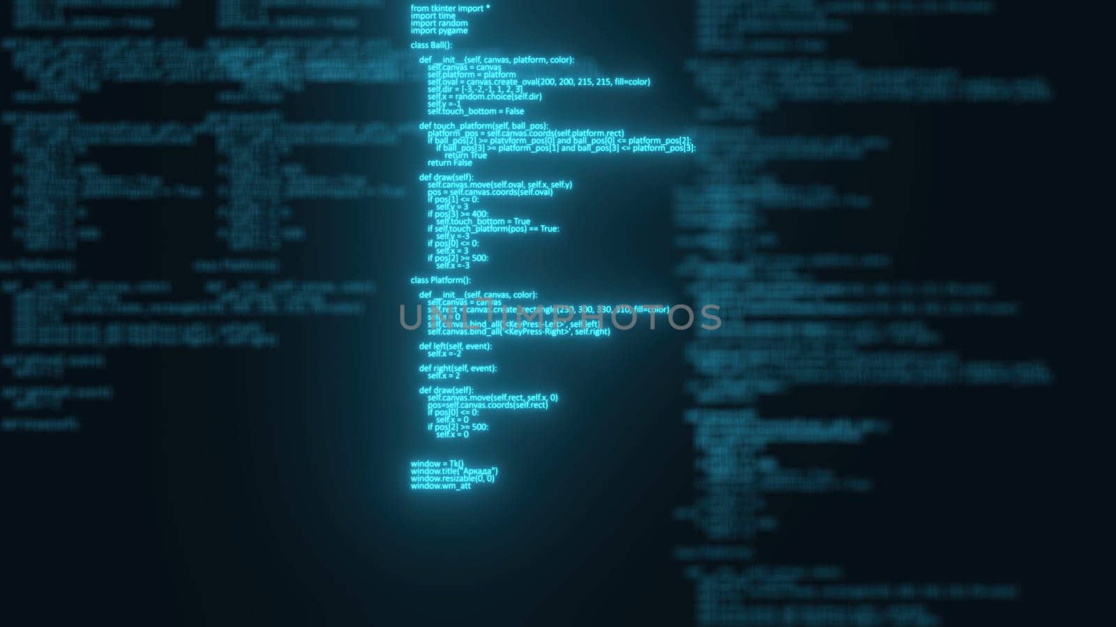 Programming code. Computer generated 3d render