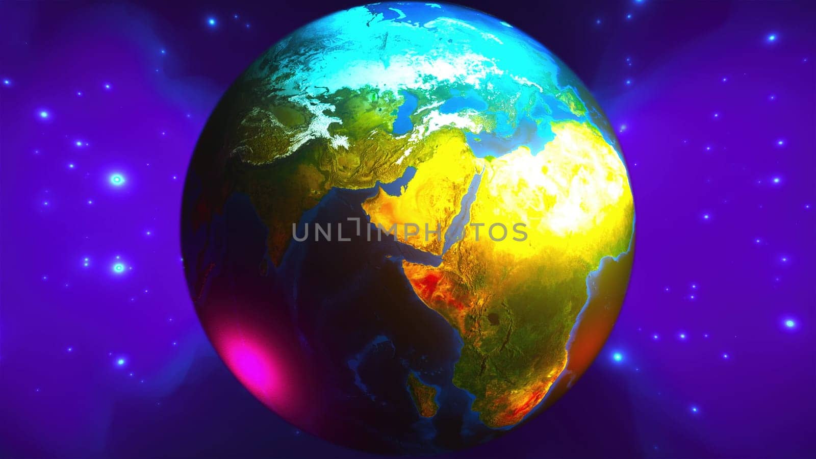 Planet Earth with nebula. Elements of this image furnished by NASA