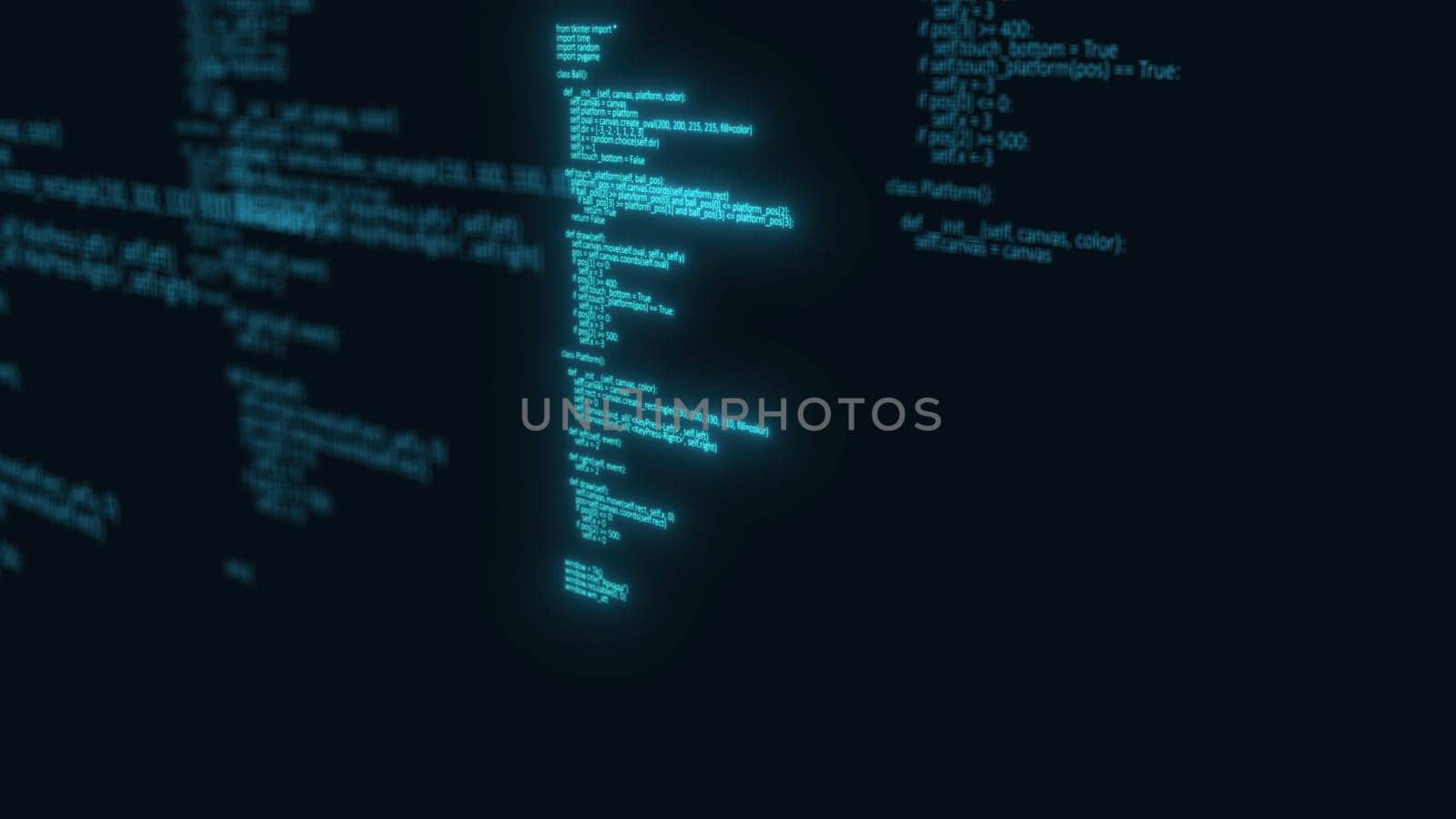 Programming code. Computer generated 3d render